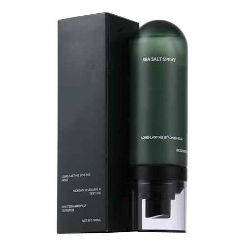 Spray de Sal Marina para Hombre, Spray Texturizante y Voluminizador, Fijación Fuerte y Flexible, Acabado No Pegajoso. Ideal para el Estilismo Diario, Viajes y Actividades al Aire Libre (100 ml)