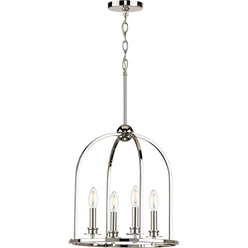 Litchfield Collection 3-Light Polished Chrome Clear Glass Coastal Pendant Light - Image 3