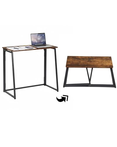 Ginhow Klappbarer Schreibtisch 80x40x74cm Computertisch Klappbar Kleiner PC Tisch Klapptisch Klein für Büro Wohnzimmer Schlafzimmer Moderner Klappschreibtisch Study Table