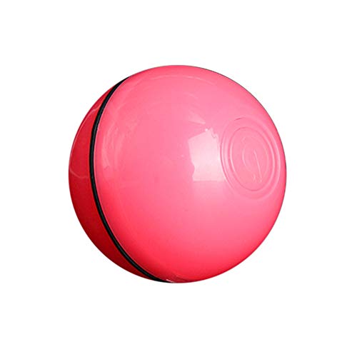 XIUHU 3 Colours LED Flash Pet Toy Intelligent USB Charging Funny Rolling Toy for Cats Dogs, red, One size