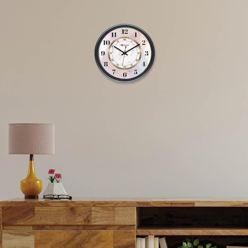 Image of Bosco Decorative Non Ticking Silent, Black 30 CM, Modern Design Round Clock for Home, Living Room, Bedroom, Office and Kitchen-BWC-1605