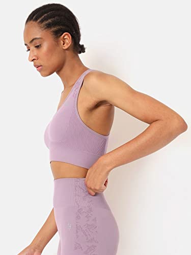 Image of Seamless Riley Sports Bra | Seamless | Lightweight | Solid Workout Bra for Women (CS601393M Purple M)