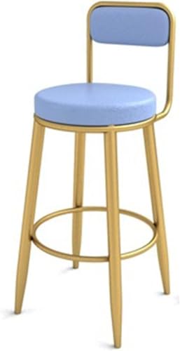 Chaise haute de bar rembourrée en cuir PU noir et support de ferme durable