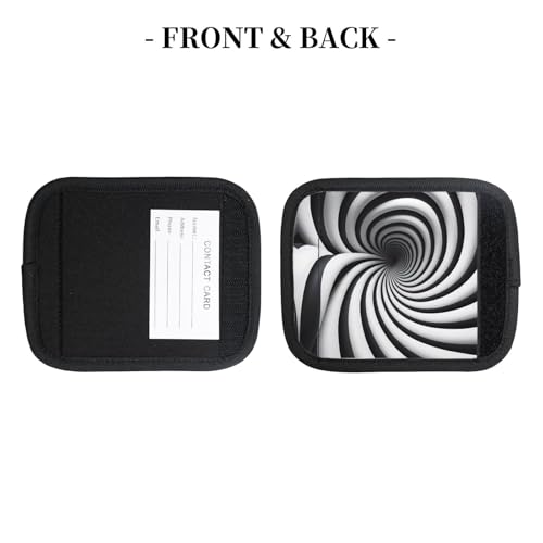 2 Pcs Luggage Handle Wraps, Spiral Optical Illusion GIF Print Grip Handle Cover/Travel Bag Identifier for Suitcase Accessories4