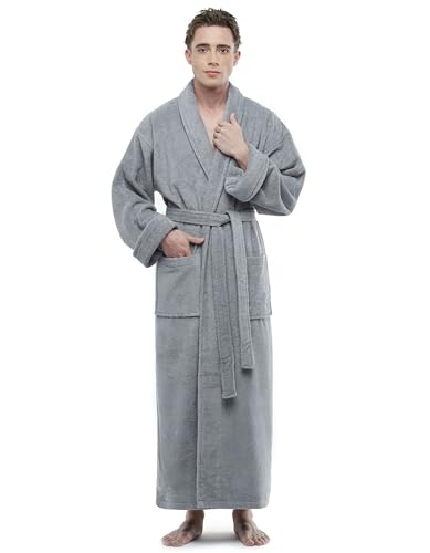 Mens Cotton Bathrobe, Ankle Length Long Men’s Terry Cloth Towel Bath Robe4