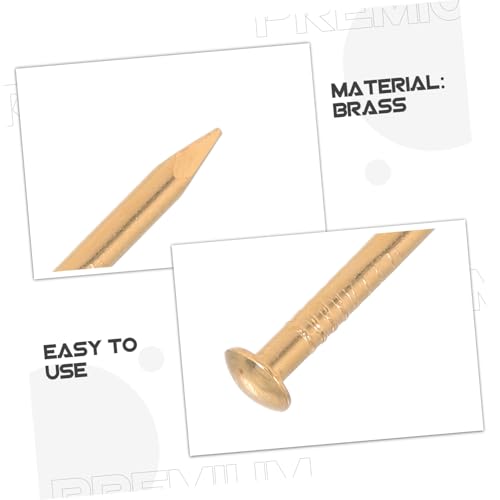 100 Clavos de Latón con Cabeza Redonda para Bisagras de Muebles Decorativos Proyectos de Manualidades miniatura 3