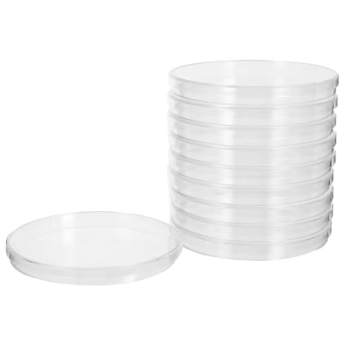 GARVALON Placas de Petri Transparentes de Plástico para Laboratorio Científico Tamaño Grande 143 CM con Tapa Segura Pack de 10 Unidades para Cultivo Celular y Análisis Microbiológico