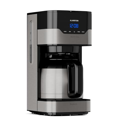 Klarstein Macchinetta Caffe Espresso 1.2L, Macchina da Caffè a Cialde, Caffè Macinato e Filtrato, Macchina Caffe Barista da 10 Tazzine con Filtro, In Acciao Inox per Caffè Caldo e Freddo, 800W