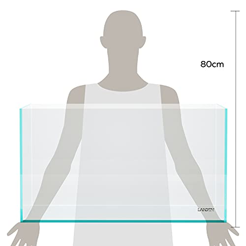 Image of Landen 90P 48 Gallon Rimless Low Iron Aquarium Tank, 35.4 inch L x 17.7 inch W x 17.7 inch H (90cm x 45cm x 45cm) 10mm Thickness 111007