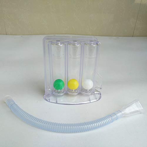 UKCOCO Longtrainer met diepe ademhaling met 3 ballen – ademtrainer met spirometer, inneembaar ademeetsysteem, wasbaar en hygiënisch (tube - Image 7