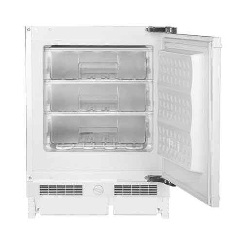 SIA RFU103/M Built In 90L White Integrated Under Counter 3 Drawer Freezer 4* Freezer Rating Metal Back Panel Reversible Door Manual Defrost