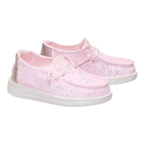 Image of HEYDUDE Girl's Toddler Wendy Sparkle Surprise | Slip On Shoe with Elastic Laces