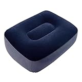 FccsiKoa Inflatable Foot Rest Curve Pad Comfortable Foot Rest Cushion Foot Rest Foldable for Office Travel Computer Plane Home, Gray Blue