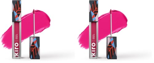 Image of Kiro Airy Matte Liquid Lipstick, Tropical Fuschia (Bright Pink), 5 ml, Transferproof, Liquid Lip Colour, Long Lasting, Vegan, No Parabens, Avocado Oil, Non Toxic Lipstick for Intense Colour