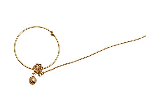 Wedding Gold Crystal Nose Ring/Gold Bridal Nose Ring/Antique Gold Crystal Nose Ring/Bridal Nose Nath/Indian Nose Ring