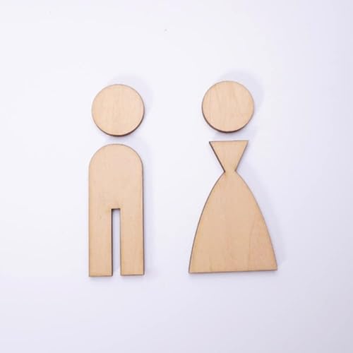 Toilet Signs For Door Wall, 3D Sign, 15/20/25cm Acrylic Mirror Wooden Wedding Party Decoration Bathroom WC Modern Style Sticker 