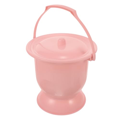HOODANCOS 部屋のポット小便器 ボウル 小さい 大人 レの レ と 枕元の尿バケツ つば便器 尿貯蔵ポット 寝室のおまる 家庭用ベッドパン プラスチック ピンク