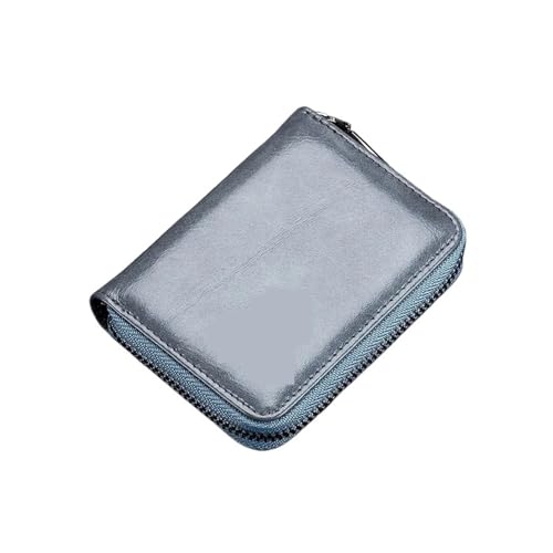 Compatible for BULLCAPTAIN, Leather Credit Card ID Card Holder Wallet Wallet Men Fashion RFID Card Holder Wallet Business Card Holder Bag(Light Blue)
