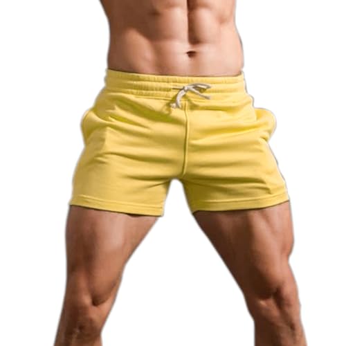 Image of Men 5.5 /7 Inch Cotton Sweat Shorts Men Cotton Workout Short with Pockets
