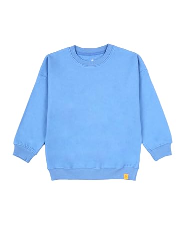 Image of KiddoPanti Boys Solid Round Neck Full Sleeve Fleece Sweatshirt | 60% Cotton 40% Polyester | Soft Warm Winter Pullover | Ribbed Cuffs & Hem | Casual Winter Sweatshirt for Kids
