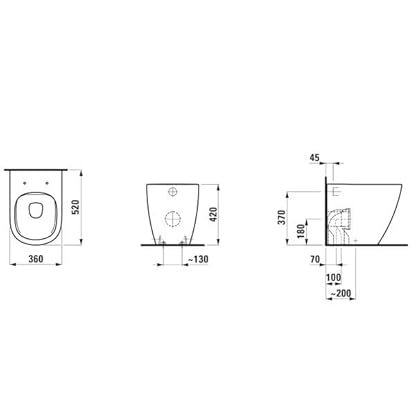 LAUFEN Lua Stand-Tiefspül-WC, Abgang waagerecht oder senkrecht, 360x520mm, H8230810180001, Farbe: bahamabeige – Bild 3