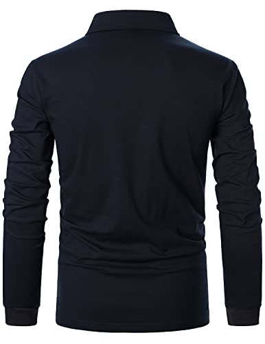 Men's Polo Shirt Long Sleeve Fashion Diagonal Strips Collar Classic Casual T-Shirt3