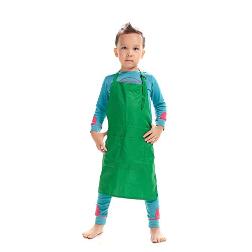 LissomPlume Kind Malschürze Kunstkittel Kinderschürze Arbeitsschürze Painting Bastelschürze Werkenschürze - Grün Cover