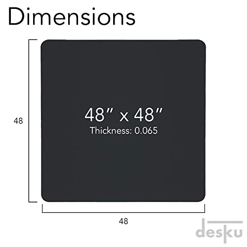 Image of Office Desk Chair Mat - PVC Mat for Hard Floor Protection, Black, 48 Inches x 48 Inches, Made in The USA, Home Office Supplies, Made in The USA