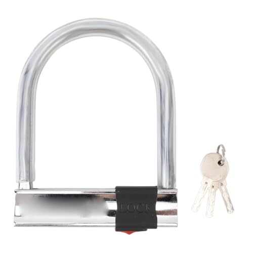 Bike U Lock Carbon Steel Anti Theft Hydrant Cutting Prevention Portable Security U Lock with 3 Keys for Electric Bikes Motorcycles Tricycles