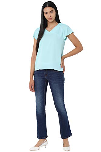 Image of Allen Solly Solid Polyester Round Neck Womens Top (S21ASCRGPY99256-P)