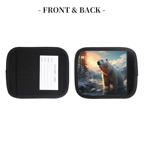 2 Pcs Luggage Handle Wraps, Polar Bear in Winter Print Grip Handle Cover/Travel Bag Identifier for Suitcase Accessories4