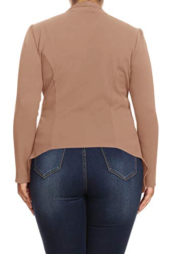 Women's Plus Size Casual Long Sleeves Open Front Solid Office Work Wear Blazer Jacket3