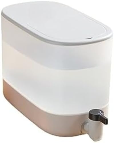 Livmorx 4L 蛇口付き冷水筒 冷蔵庫 ドリンクサーバー 横置き 冷熱両用 (ホワイト,4L)