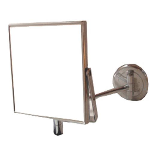 Swissco Chrome Wall Extension Mirror 6 Inch Square, 1X/7X, 2Pound