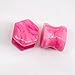 Rose Quartz Double Flared Hexagon Ear Plugs – Crystal Stone Gauges for Stretched Ears – Handmade Stone Body Piercing Jewelry Tunnels Gauges Pair – Multiple Sizes (4 mm (6 g))