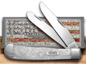 Case XX Trapper - Custom White Pearl Corelon Pocket Knife Knives