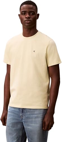 Calvin Klein Uomo T-Shirt Maniche Corte Classic Monogram Tee con Scollo Rotondo, Bianco (Lime Spritz), 2XL