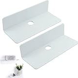 【Diseño Perfecto】 El estante de pared es muy adecuado para pequeños electrodomésticos. Hay un orificio redondo en el medio y también incluimos 4 ganchos para cables para ayudarlo a organizar los cables.