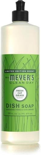Image of Mrs. Meyer's Clean Day LIMITED EDITION Liquid Dish Soap, 16 fl oz, Variety Pack of 5 Scents - Peony, Mint, Acorn Spice, Fresh Cut Grass, Orange Clove