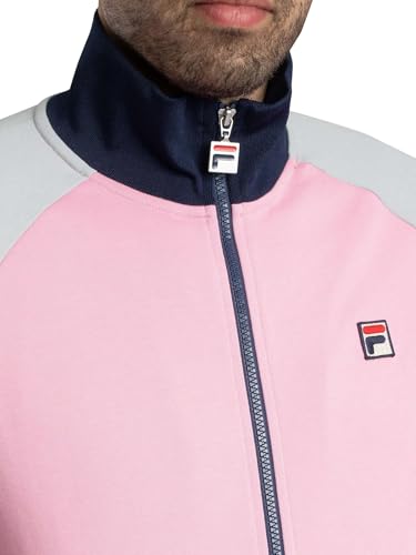 FILA Men's Tracksuit Jacket Founder 2 Cut & Sew, Prism Pink/Navy/High Rise4