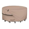 ULTCOVER Round Patio Furniture Cover - Outdoor Waterproof Table with Chair Set Cover 108 inch