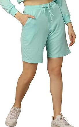 sxv style SXV Solid Mintgreen Pull-On Elastic Waist Sport Shorts-picture-29