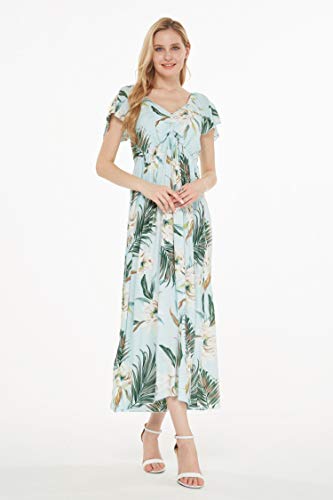 Image of Wispy Cereus Light Blue Family Matching Hawaiian Clothes | Family Matching Outfits • Soft Rayon Fabric • Tropical Floral Print • Vacation Ready • Luau Party Wear