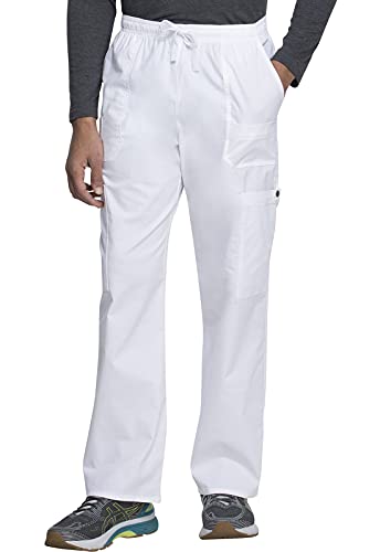 Dickies Men's Tall GenFlex Utility Drawstring Cargo Scrubs Pant, White, 4X-Large Big
