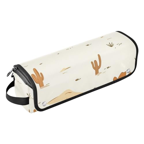Organizador 2 en 1 para herramientas de cabello con alfombrilla resistente al calor extraíble, capacidad grande para planchas de pelo, herramientas calientes y accesorios para el cuidado del cabello, estilo vaquero occidental y bohemio con cactus miniatura 1