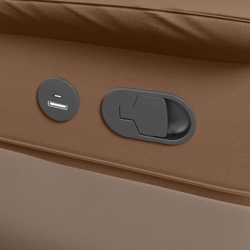 Image of Interio by Godrej Recliner, Nurest Manual 1 Seater Fabric Recliner with USB Port, 3-Years Warranty (Tan and Peanut)