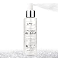 Pjordo Body Glitter Spray, 120ml Silver Glitter Spray for Hair, Body & Clothes, Instant Sparkle Highlighter Makeup for Festival Rave Stage Concert Party
