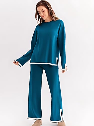 Image of Women's Winter Woolen Sweater with Pajama | Warm Winter Wear Cord Set | Woolen Tracksuit Loungewear Set