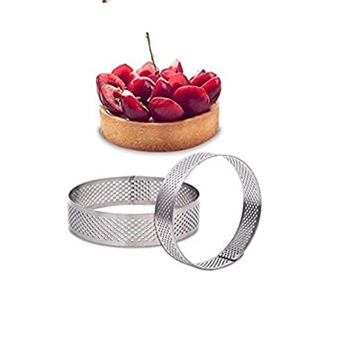 Image of KMW Stainless Steel Cake Ring Round- 3 pc. Set I Professional Quality for Home & Restaurant use I D.8x2cm.Ht.18 /8