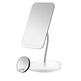 Jasefa Desk Makeup Mirror with Detachable 10x Magnification,360° Rotation Flexible Gooseneck Mirror